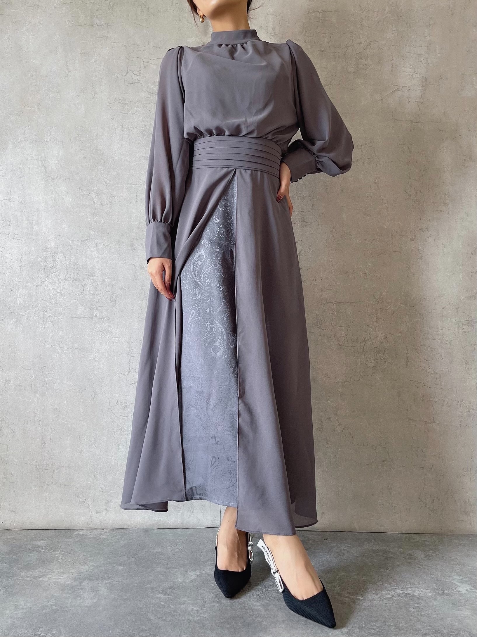 ★REISS Pari ルーシュフロント スリットフレア 上質マキシ★ 送料無料！】キャミソールラメセットアップロングドレス